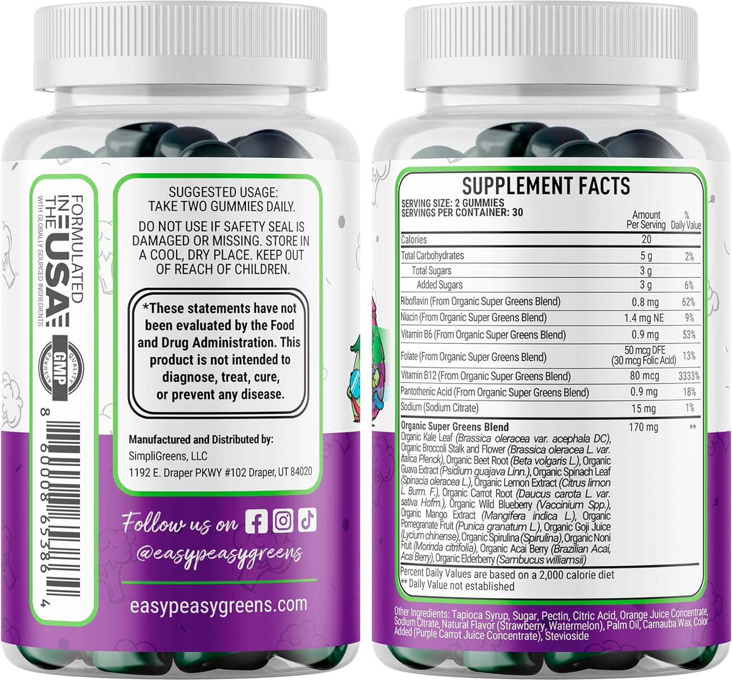 
                  
                    EasyPeasyGreens Gummies for Kids (New Organic 60 Count)
                  
                