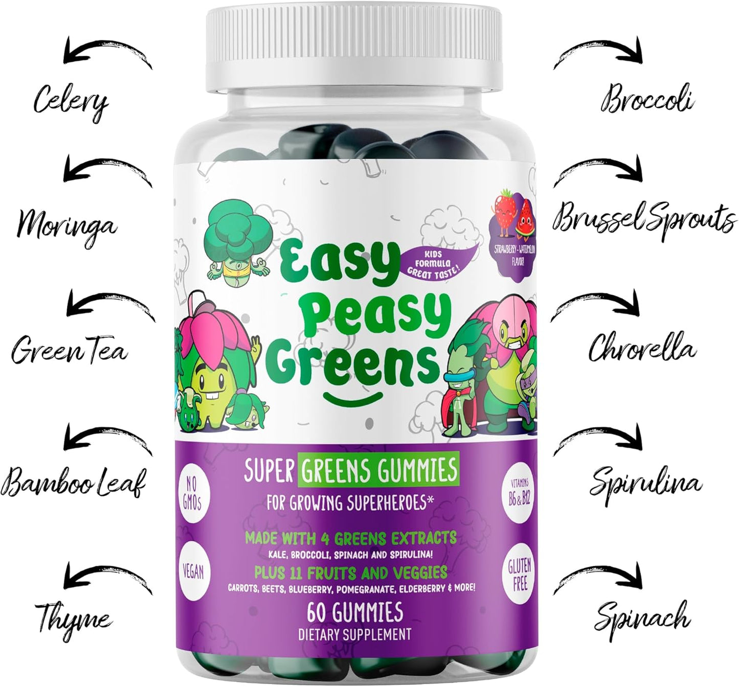 
                  
                    EasyPeasyGreens Gummies for Kids (New Organic 60 Count)
                  
                